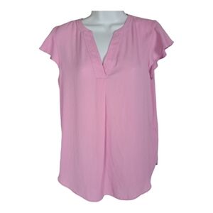 J . Crew Pink Cap Sleeves V neck top‎